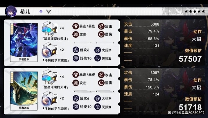 崩坏星穹铁道希儿毕业属性多少-崩坏星穹铁道希儿毕业面板图